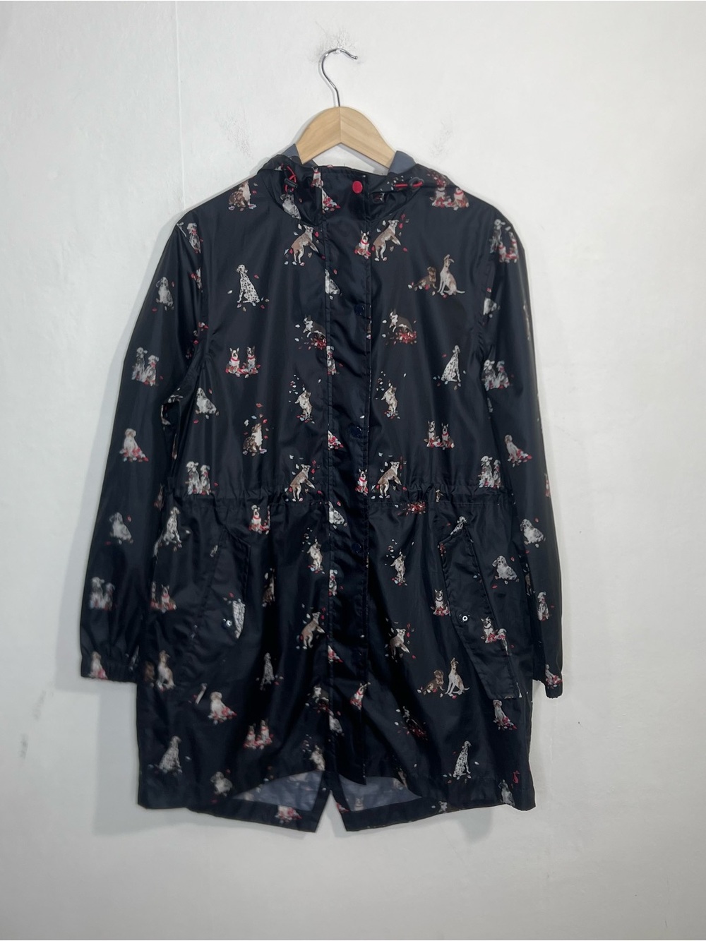 Joules Golightly Packable Waterproof Blue Rain Jacket May Day Dog Size US 10 - Picture 14 of 15